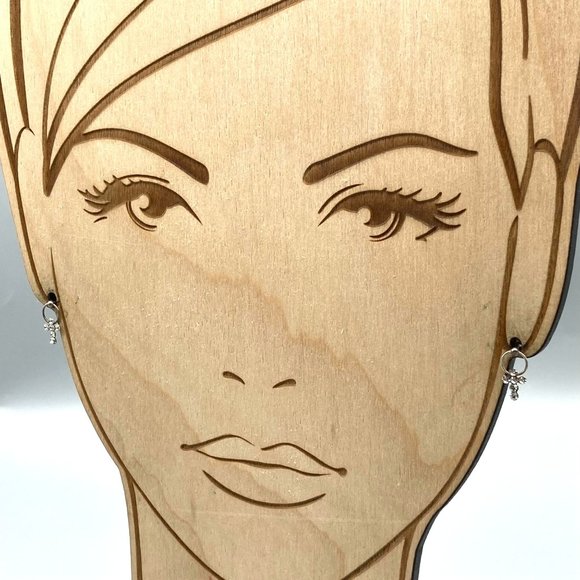 Vintage Dainty Crystal Cross Earrings, Tiny Studs with Dangle Sparkle - Picture 5 of 5